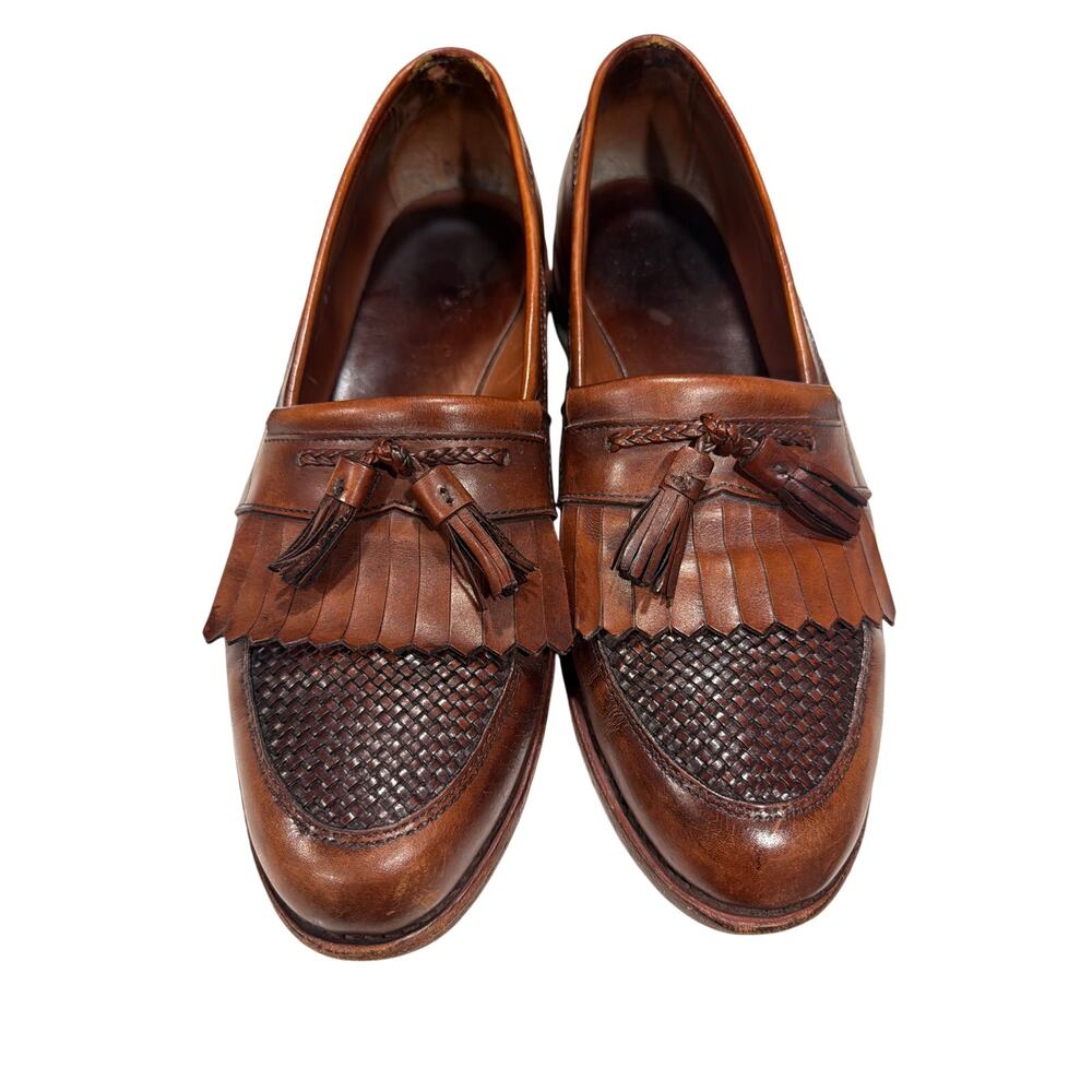 Allen Edmonds Cody Sz 13 D Tassel Loafers Maxfield Leather brown woven corpcore